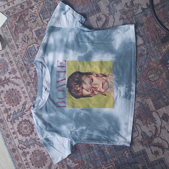 Bowie Tops - David Bowie tie die cropped tee
